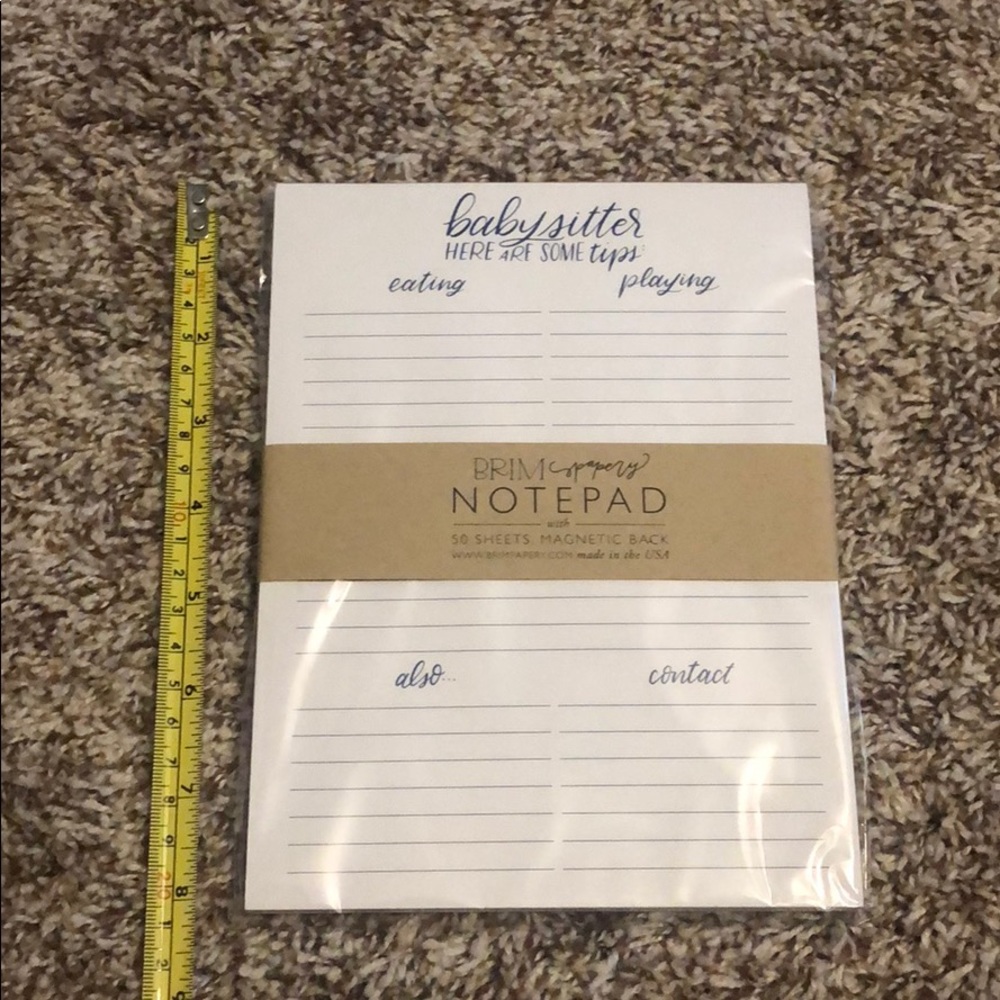 “Babysitter Tips” Notepad